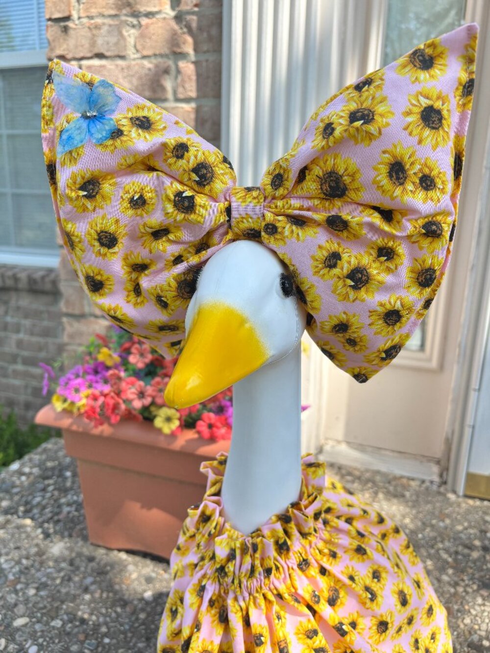 Handmade Sunflower Bow for 23" or 19" Porch Goose